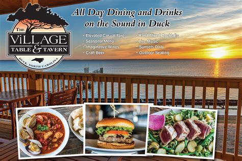Village table and tavern - Dec 24, 2022 · The Village will close after lunch on Christmas Eve and will not be open for dinner. 0. ... The Village Table & Tavern | 1314 Duck Road | Duck, NC 27949 | (252) 715 ... 